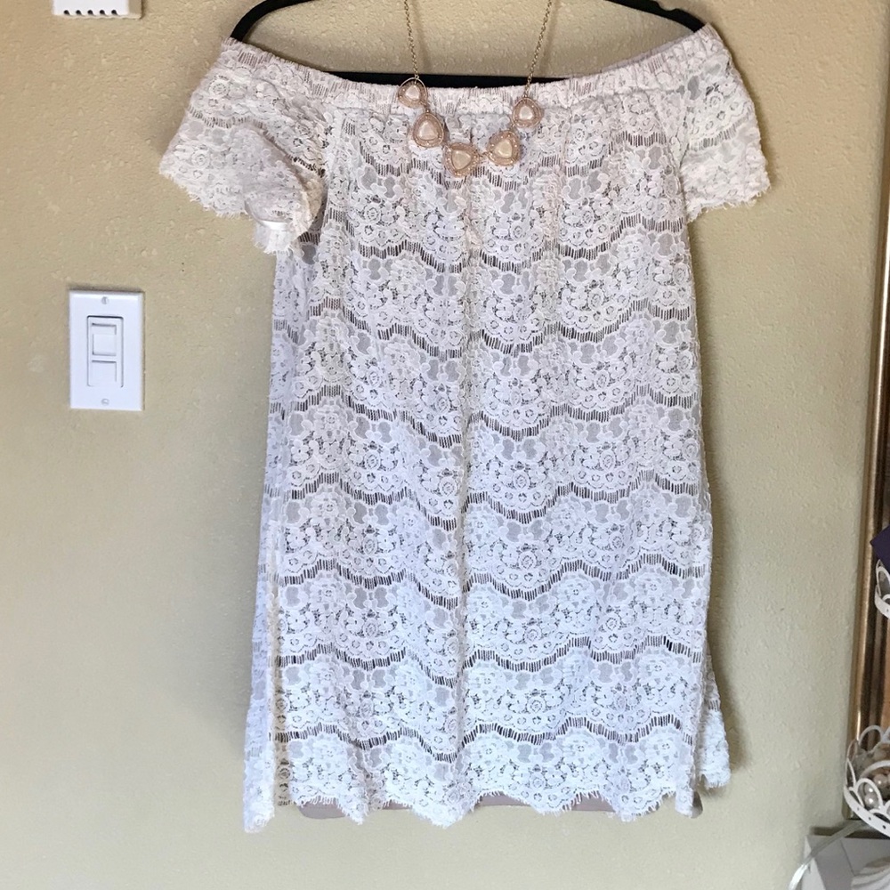 Off the shoulder lace dress